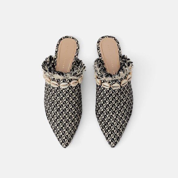 Zara Shoes - ZARA Fabric Pointed-Toe Mules